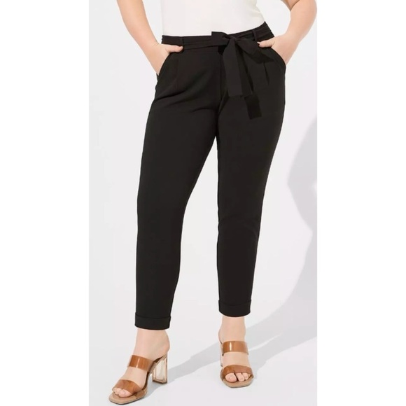 Torrid Pull-On Taper Stretch Crepe Pants Black - Picture 1 of 10